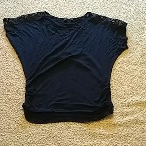 Navy lace sleeved top